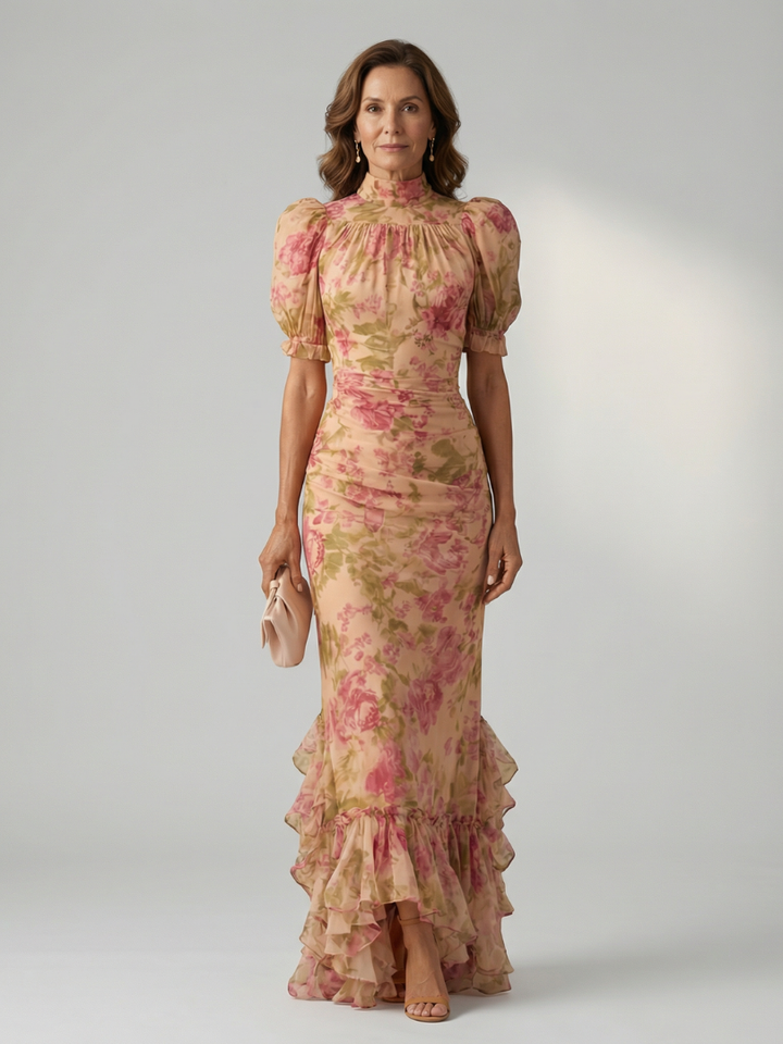 Vianne | Soft High Neck Maxi Dress