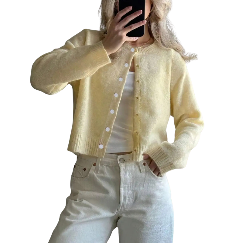 LEXA™ | Cosy Round Neck Buckle Cardigan
