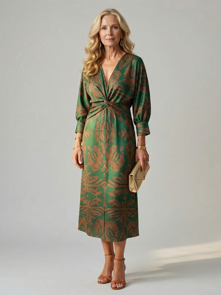 Moon | Natural Midi Wrap Dress