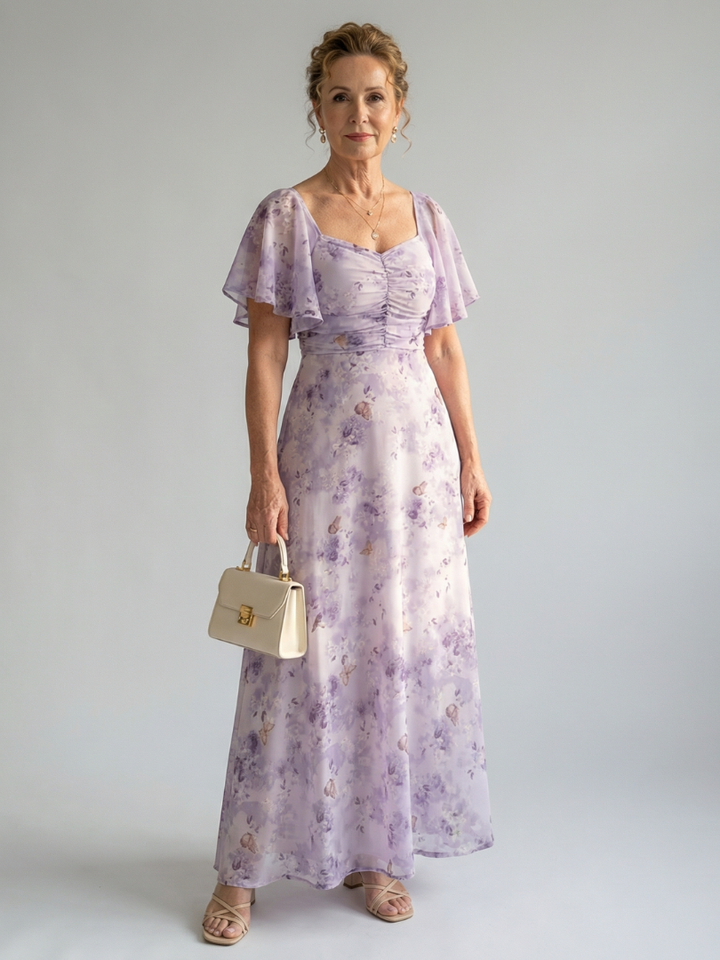 Vaelis | Midi Dress with Ruffled Sleeves