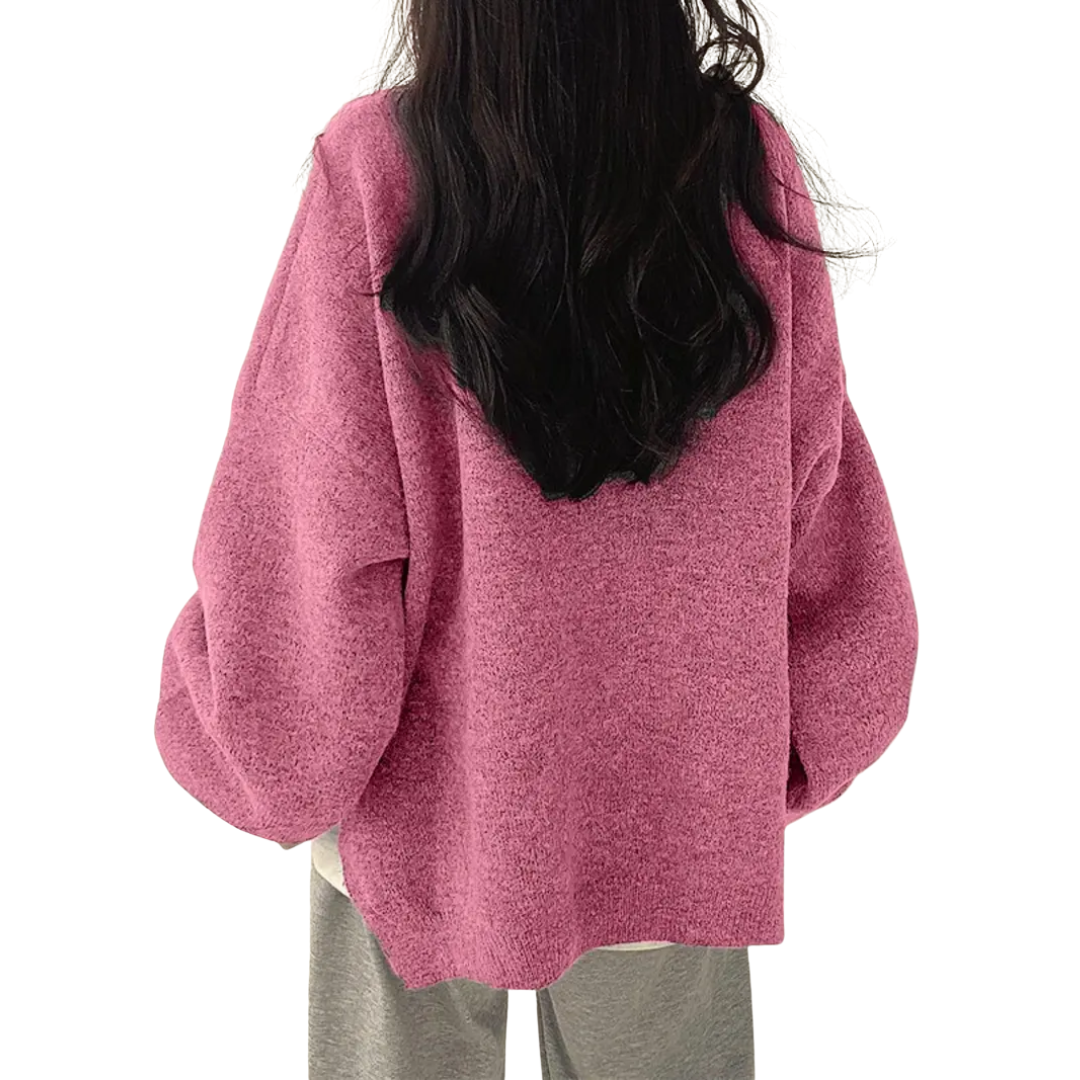 DAGNY™ | Cozy Drop Shoulder Split Hem Sweater