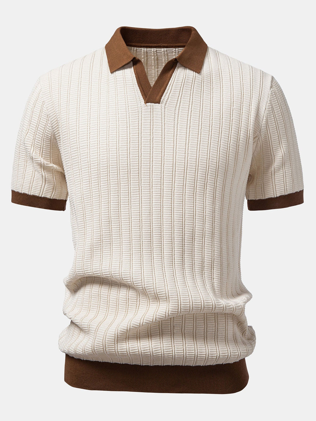Alec | Contrast Textured Johnny Collar Polo & Slim Fit Tapered Trousers