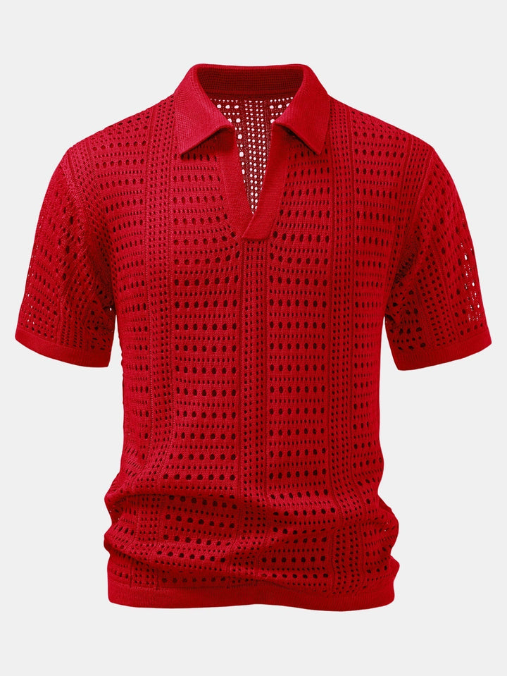 Usher | V-Neck Polo Shirt with Hook