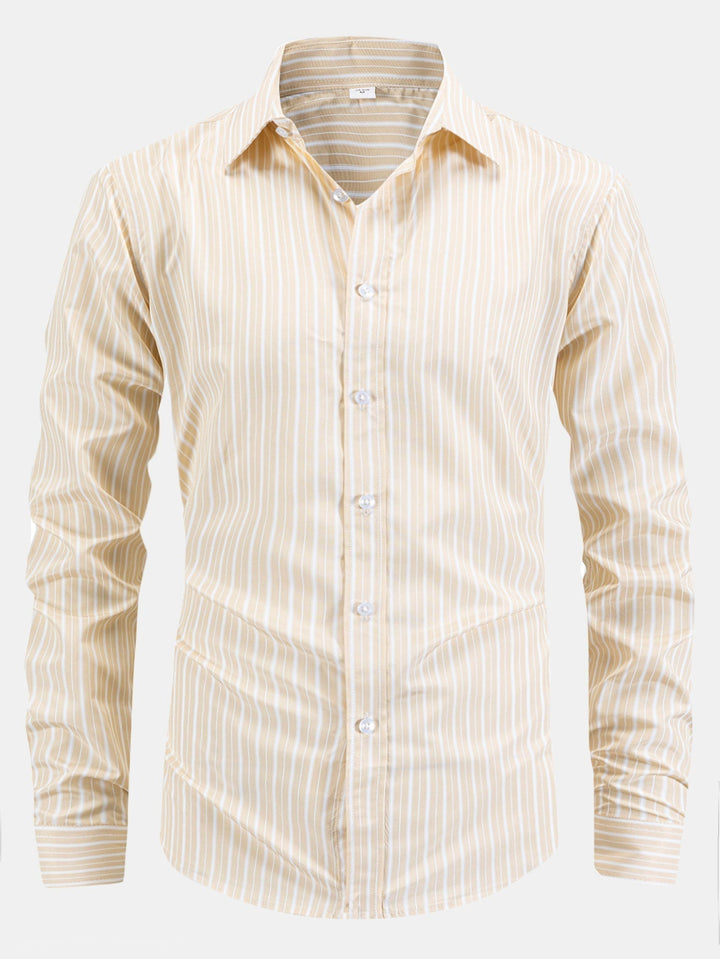 Chris | Long Sleeve Striped Button-Up Shirt