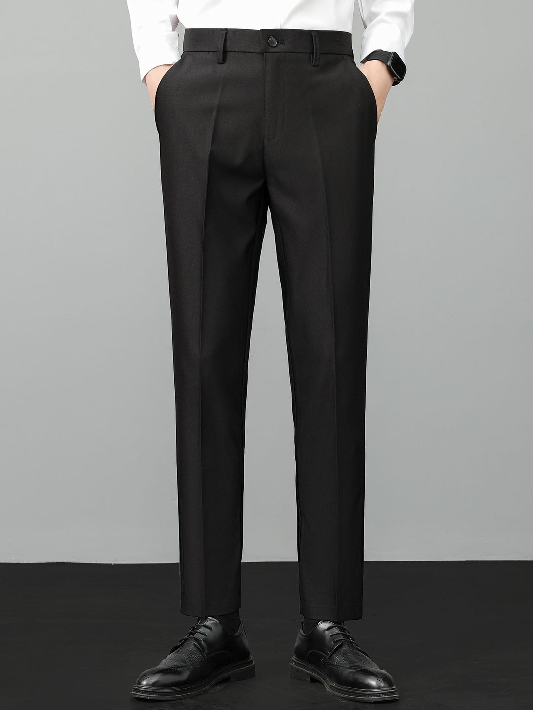 Ken | Contrast Waffle Zipper Knit Polo & Slim Fit Tapered Trousers