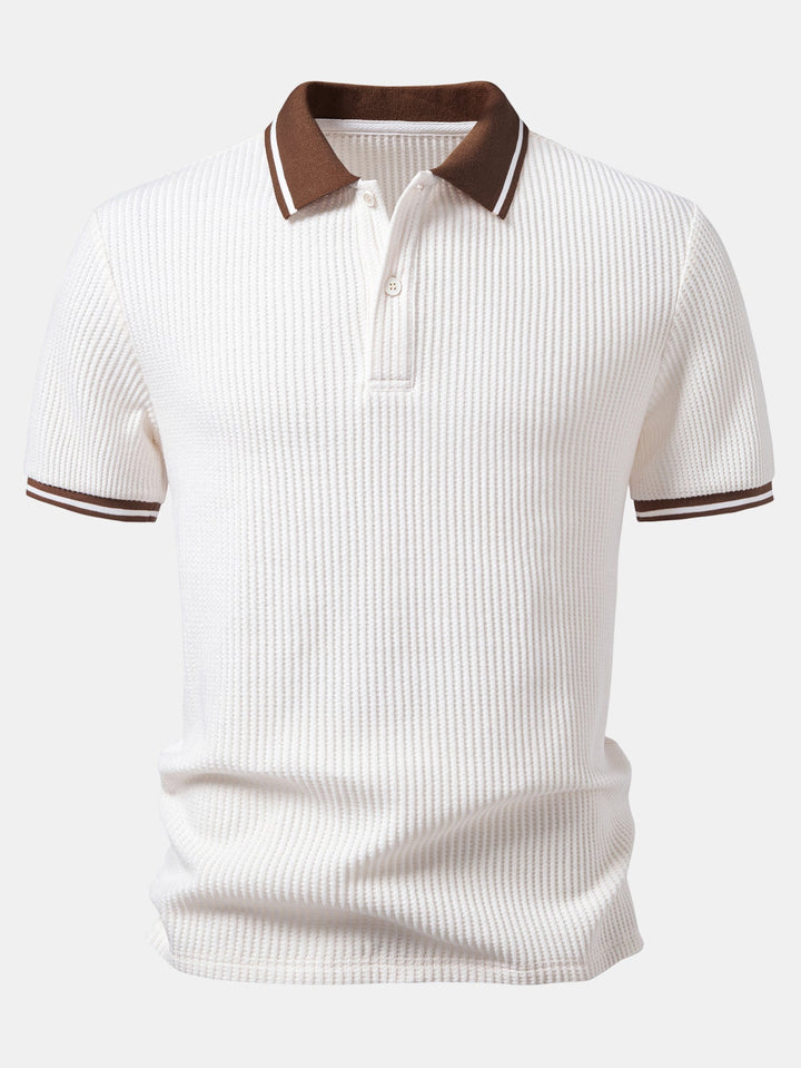 Vince | Contrast Stripe Trim Waffle Polo & Slim Fit Tapered Trousers