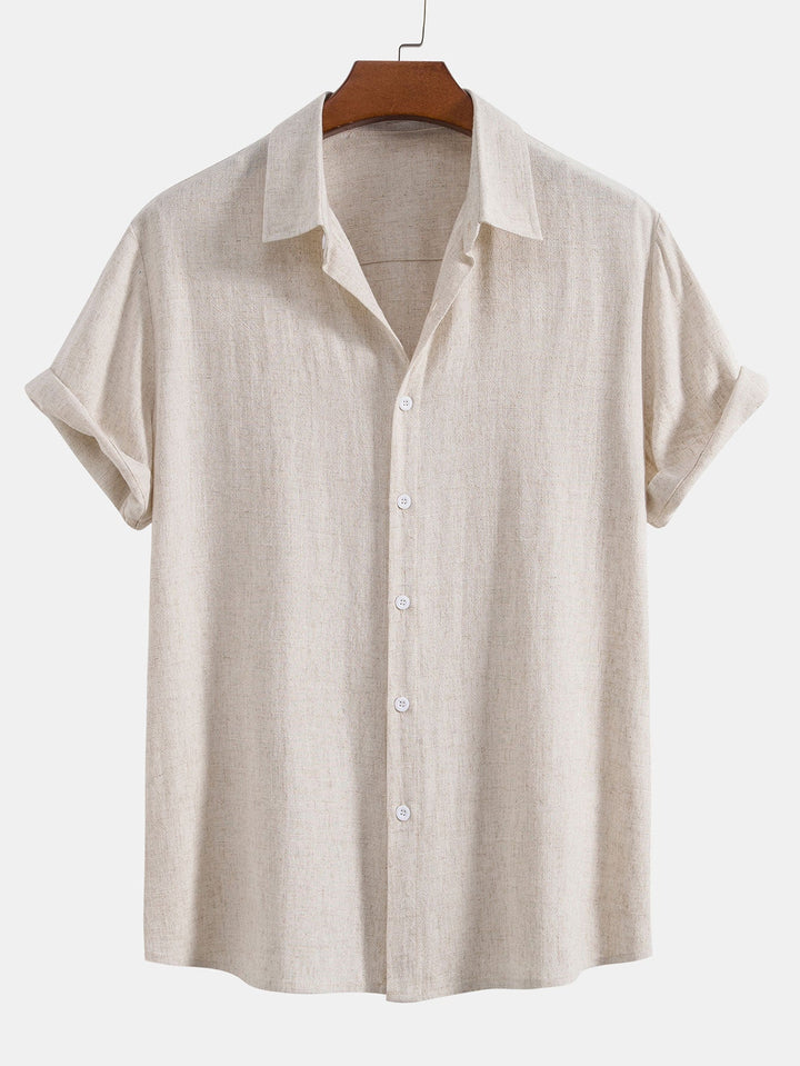 Luke | Linnen Rayon Mix Knopen Shirt & Rechte Pijpen Linnen Broek