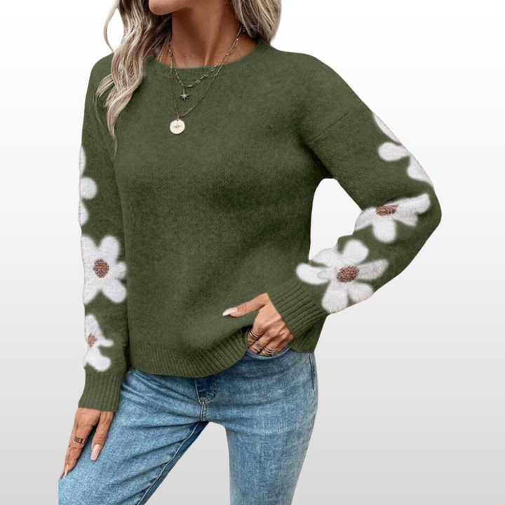 ZOEY™ | Round Neck Floral Pattern Sweater for Fall/Winter