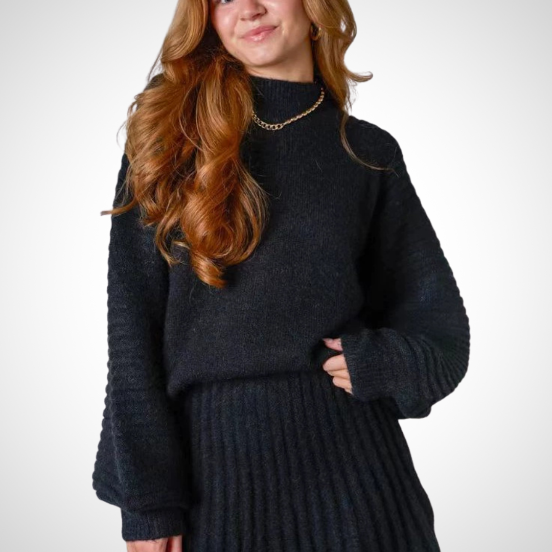LOUISA™| Elegant Ribbed Knit Two-Piece Fall Outfit