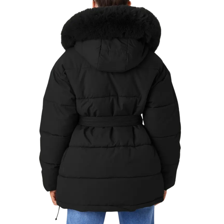 ZELARA™ – Fluffy Fur Collar Thermal Coat