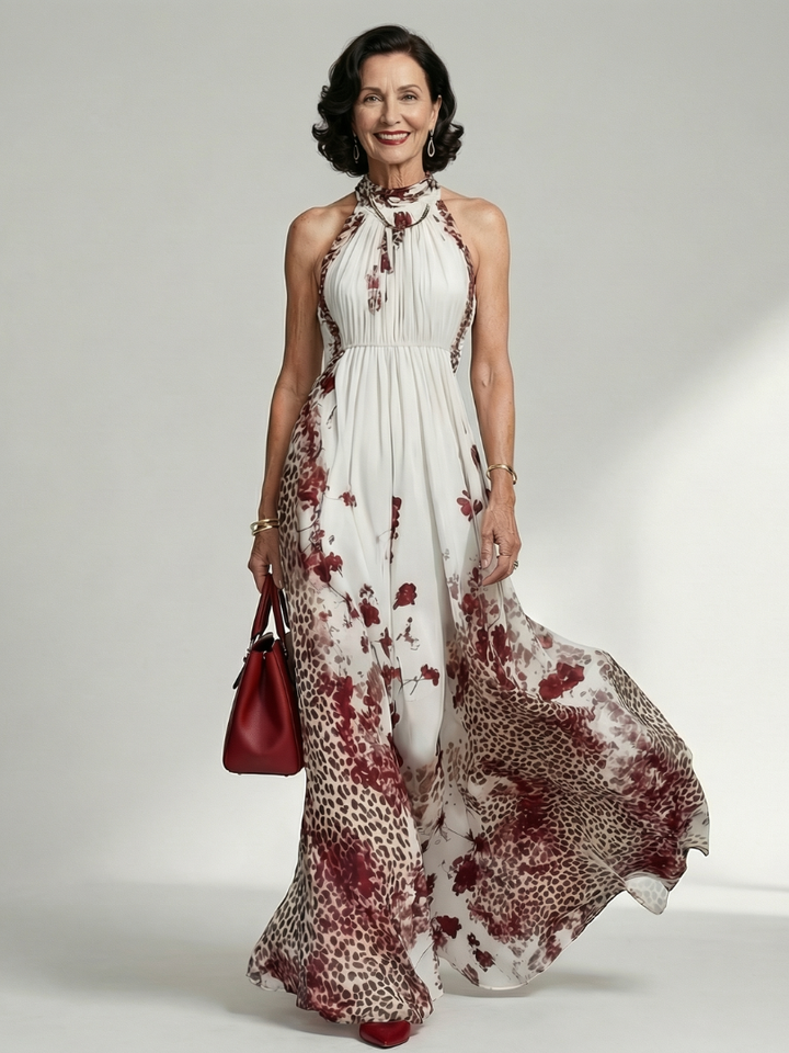 Orlune | White Pleated Maxi Dress