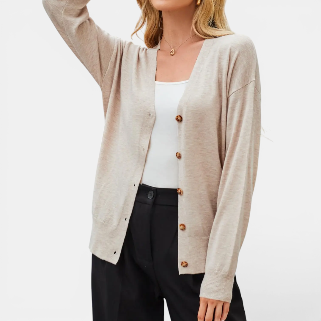 CLARICE™ | Lightweight Wool Blend Button Cardigan