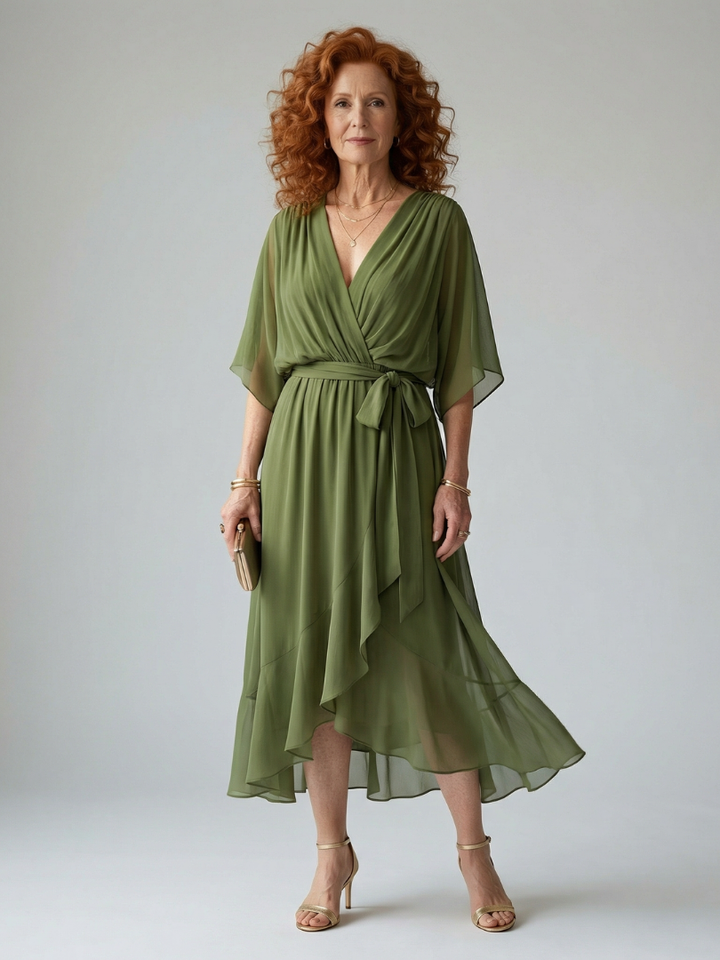 Elric | Draped Midi Dress