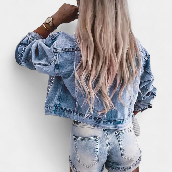 DECKER™ – Studded Lapel Rivet Denim Jacket
