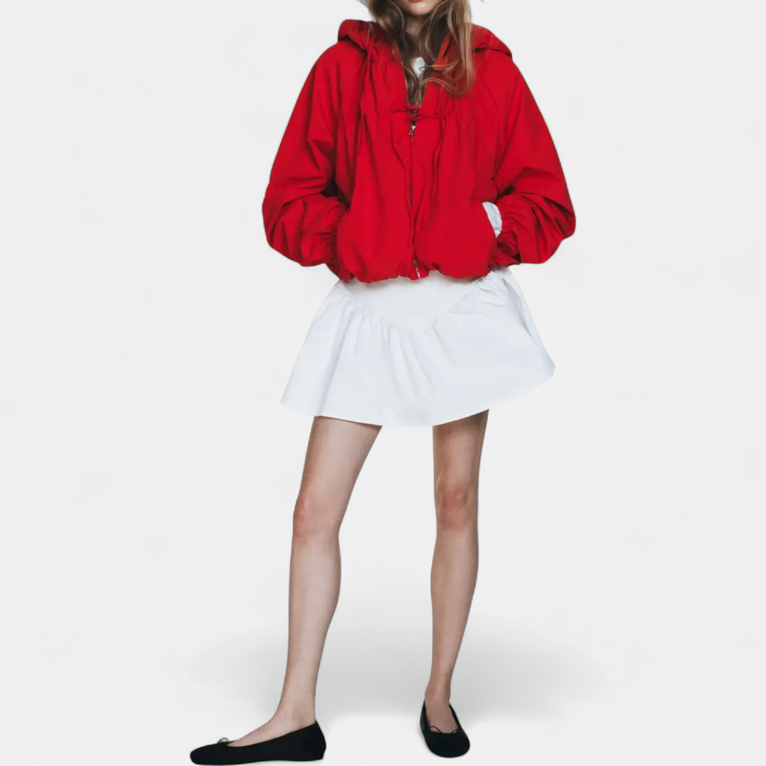 REXLYN™ – Y2K Bow-Detail Drawstring Hoodie Jacket