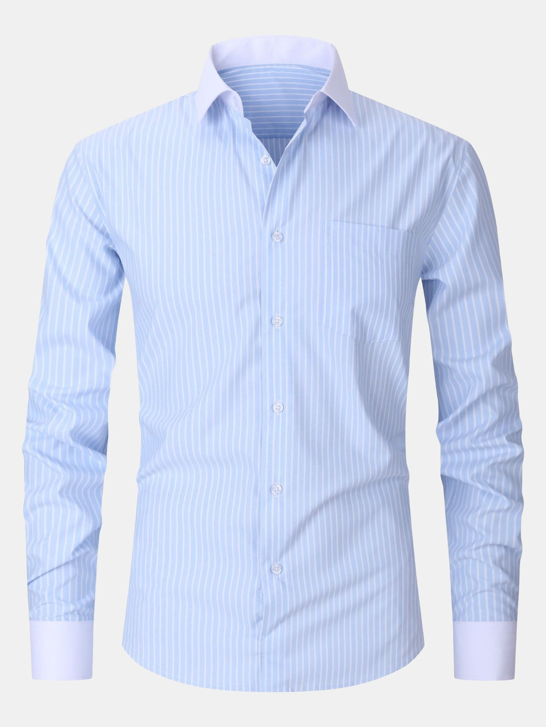Saul | Contrast Collar Shirt with Stripes