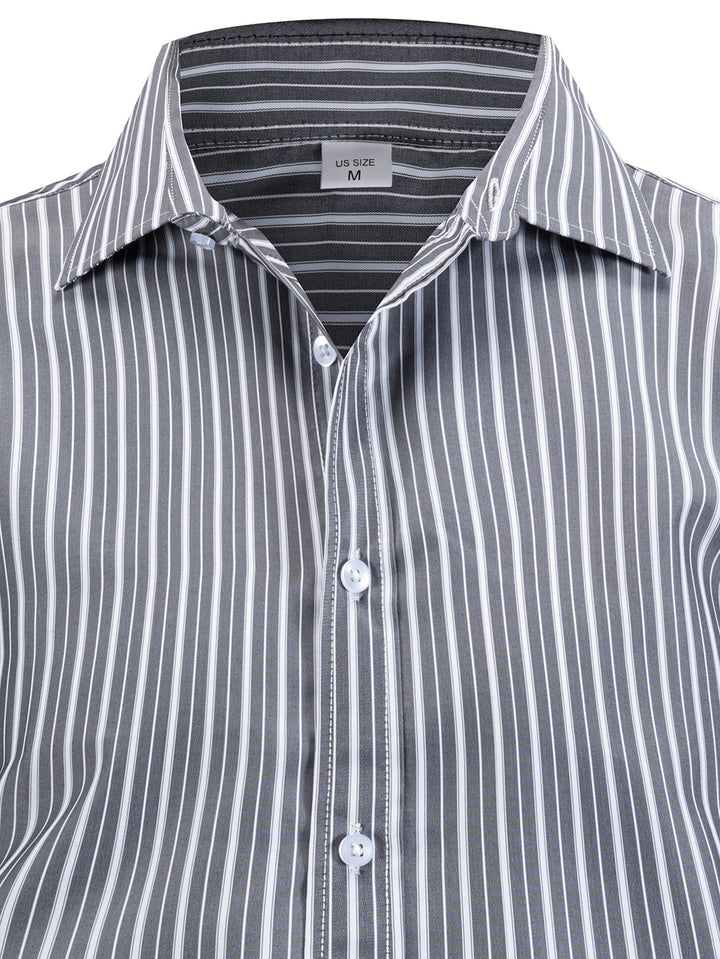 Chris | Long Sleeve Striped Button-Up Shirt