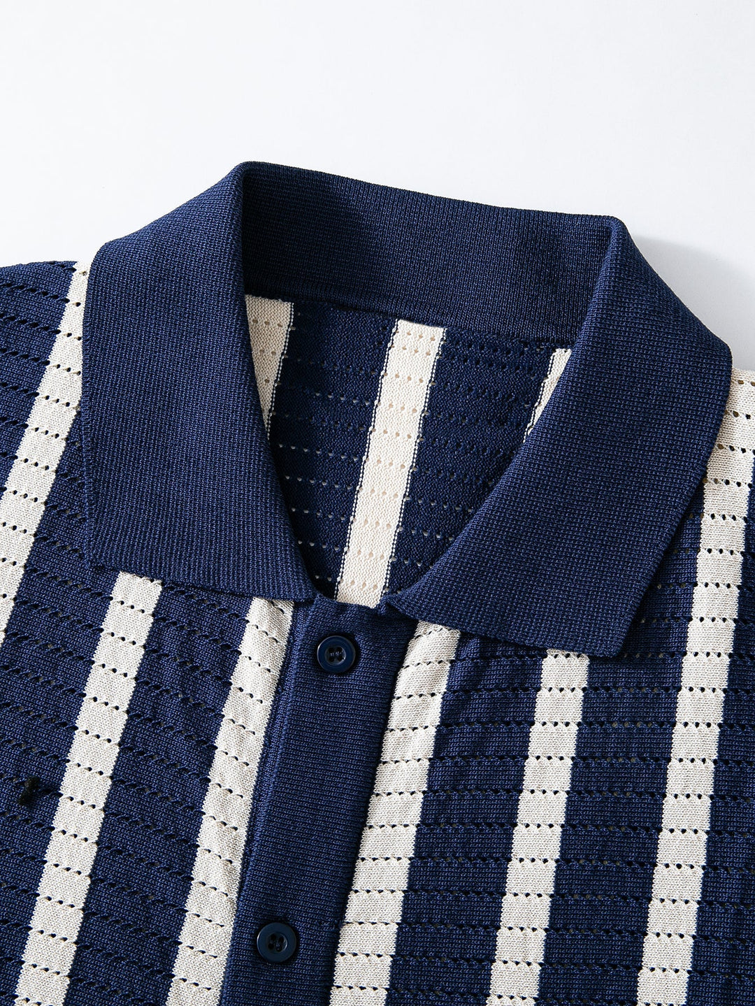 Aaron | Stripe Button Up Knit Shirt & Straight Leg Linen Pants
