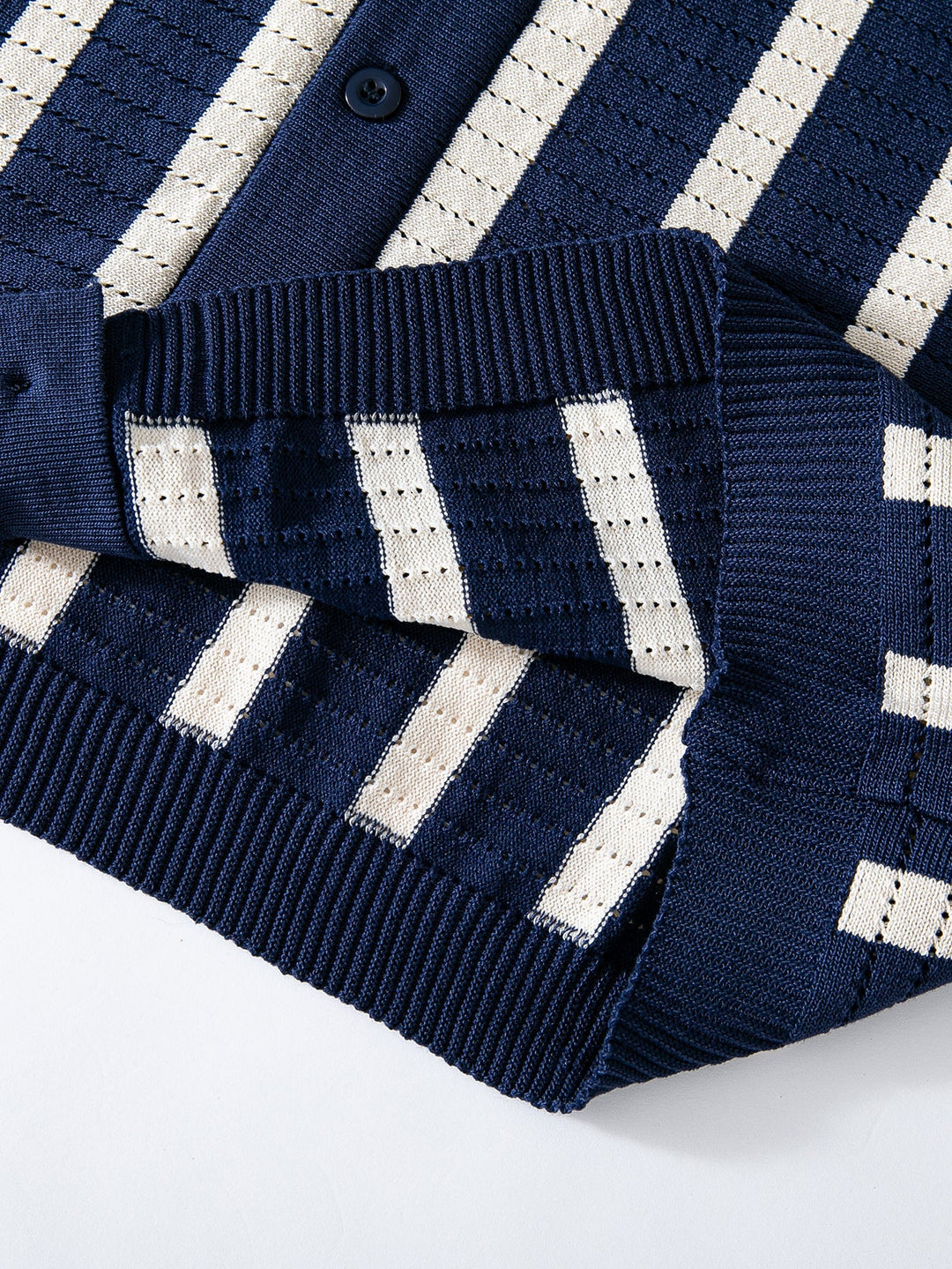 Aaron | Stripe Button Up Knit Shirt & Straight Leg Linen Pants