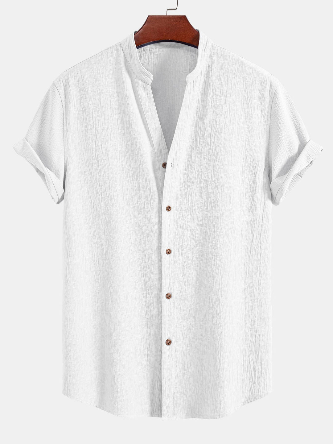 Jamal | Gerimpelde textuur<tc>rood</tc> V-hals shirt &amp; kreuk textuur<tc>rood</tc> Rechte broek