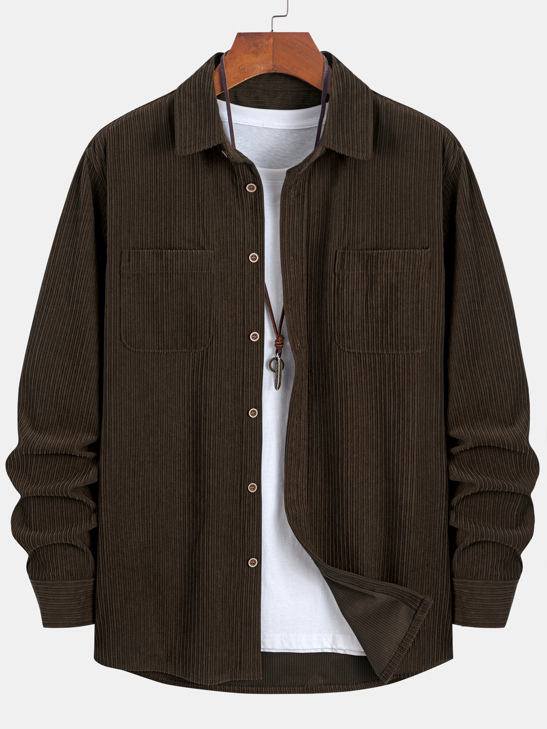Ron | Long Sleeve Corduroy Shirt with Pocket and Buttons