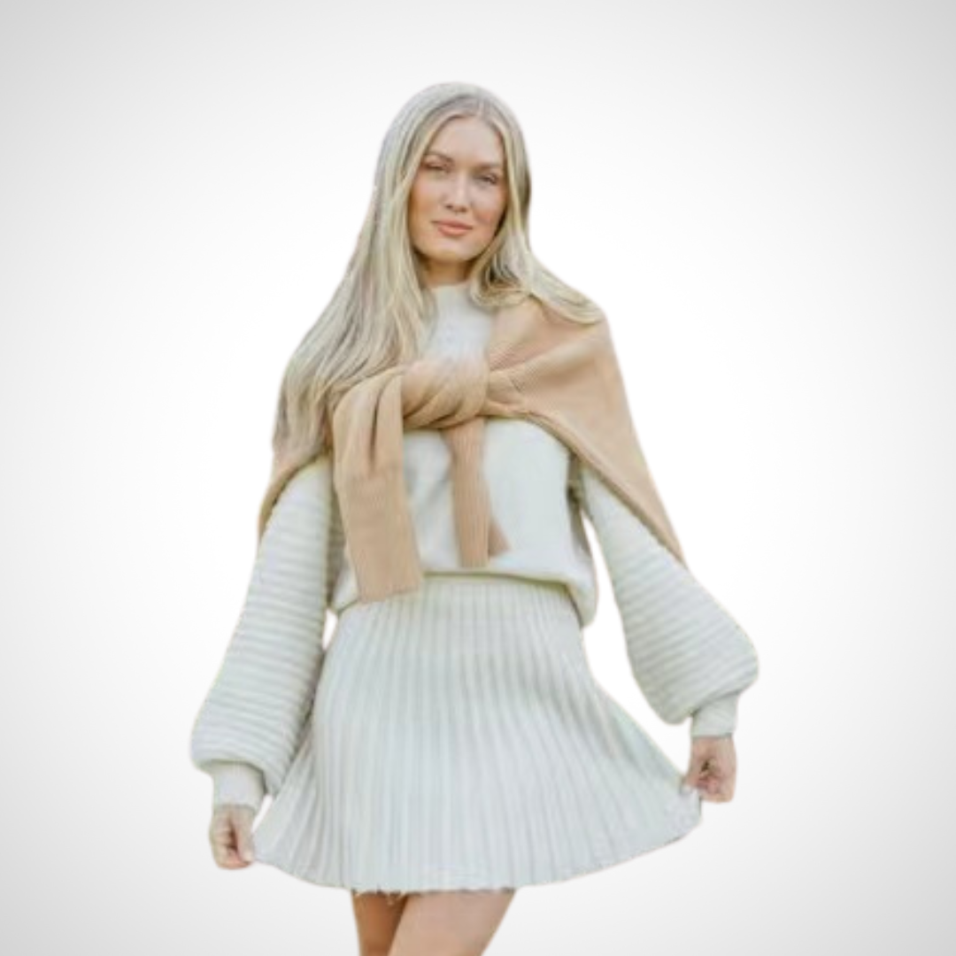 LOUISA™| Elegant Ribbed Knit Two-Piece Fall Outfit