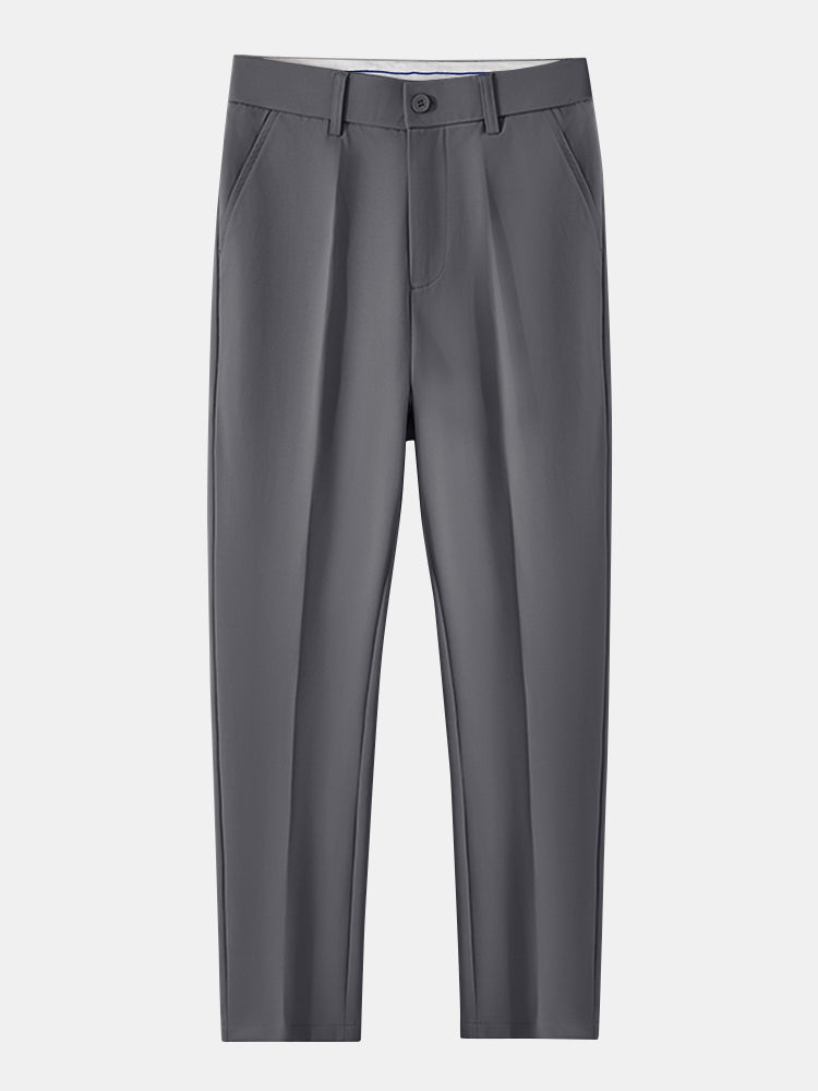 Ron | Contrast Trim Stripe Johnny Collar Polo & Slim Fit Tapered Trousers