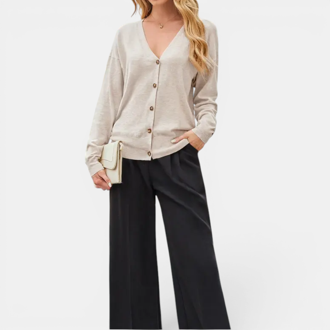 CLARICE™ | Lightweight Wool Blend Button Cardigan