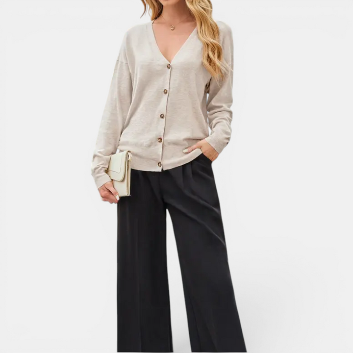 CLARICE™ | Lightweight Wool Blend Button Cardigan