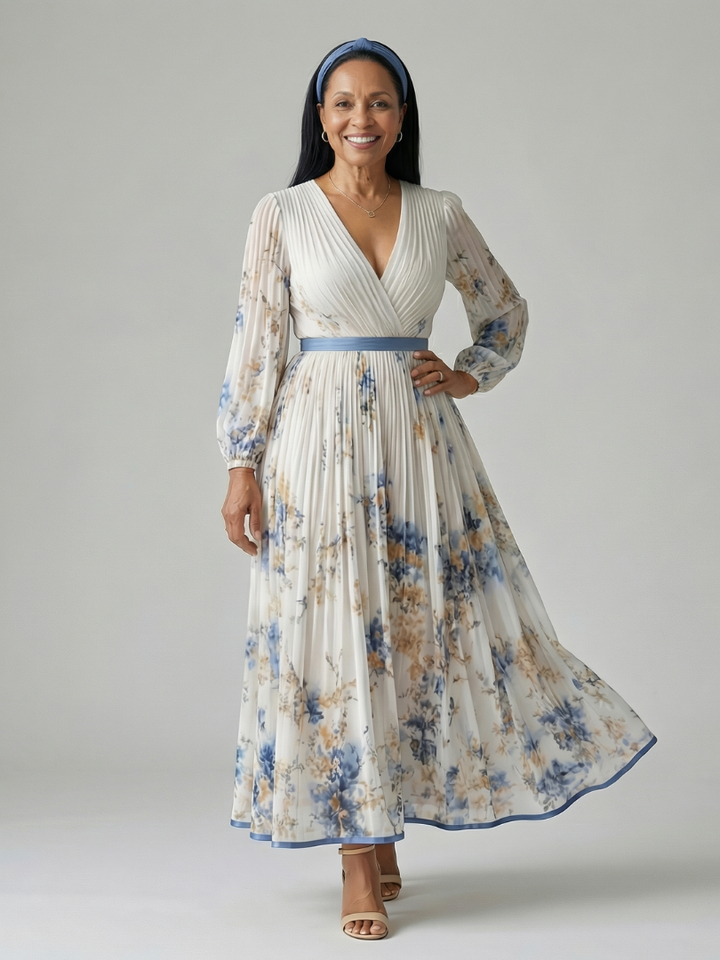 Rielle | Midi Pleated Wrap Dress