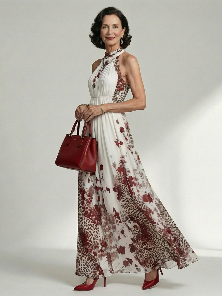 Orlune | White Pleated Maxi Dress