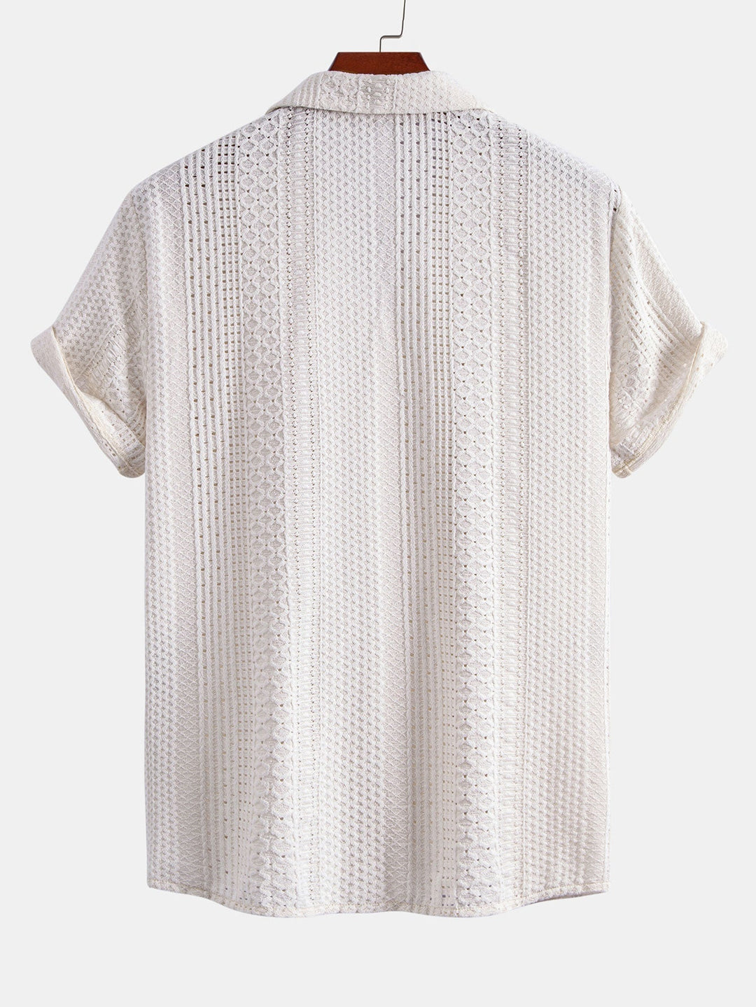 Trai | Geometric Jacquard Cuban Collar Shirt & Straight Leg Linen Pants