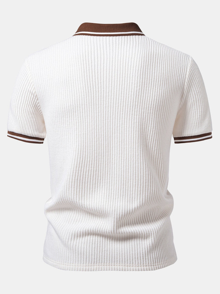 Vince | Contrast Stripe Trim Waffle Polo & Slim Fit Tapered Trousers