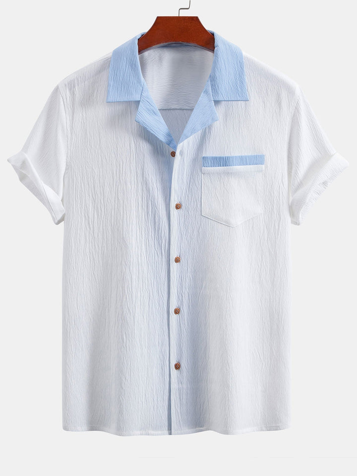 Lut | Textured Contrast Cuban Shirt & Straight Leg Pants