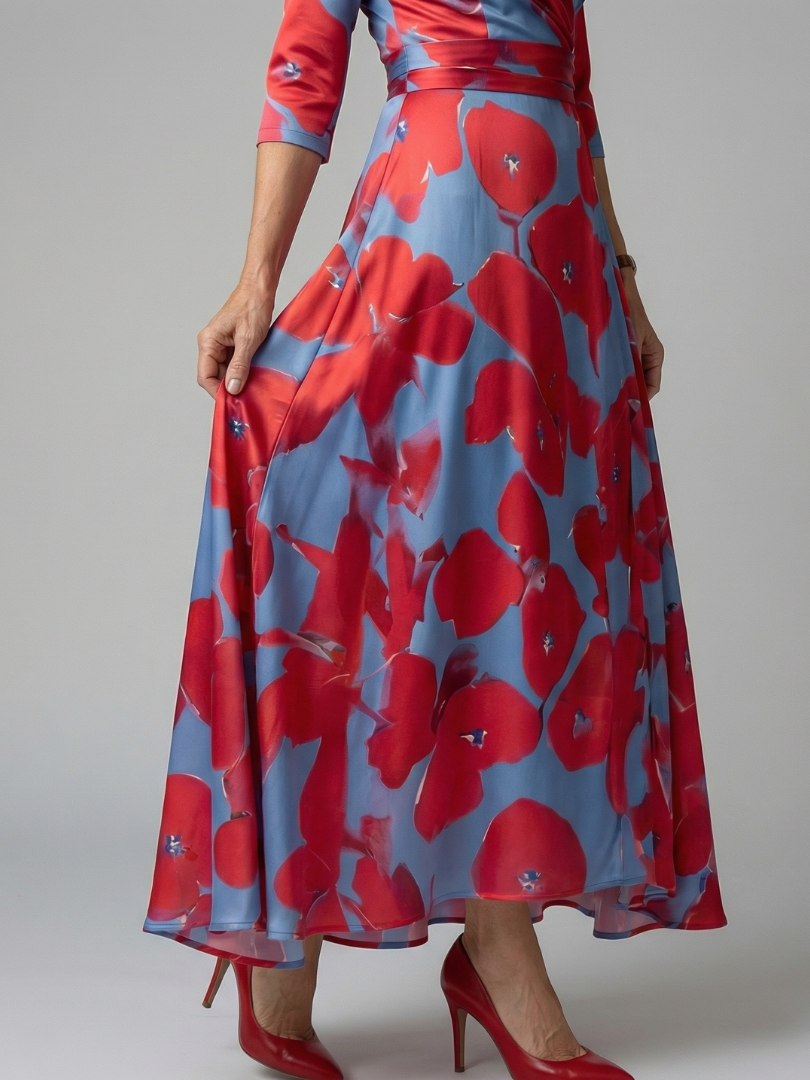 Celine | Midi Crossed Dress with Collar
