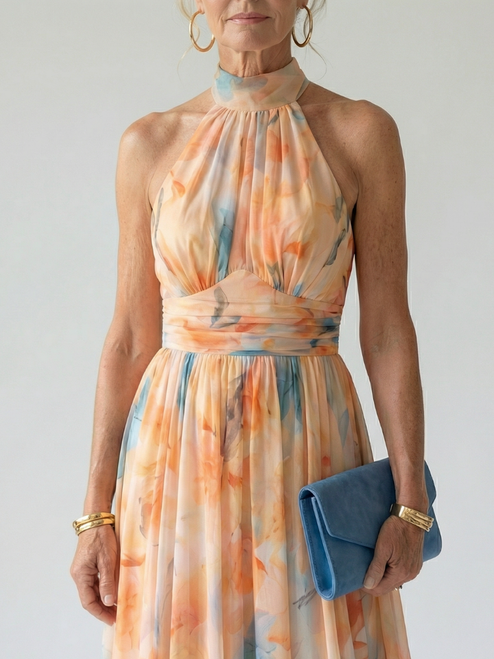 Elin | Soft Halter Neck Midi Dress
