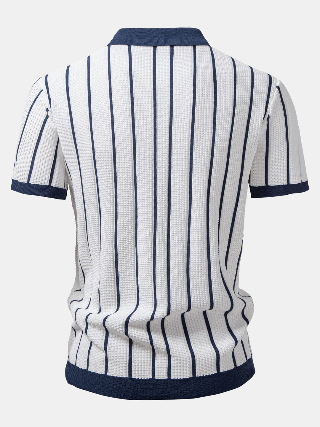 Sam | Striped Knit Button-Up Shirt