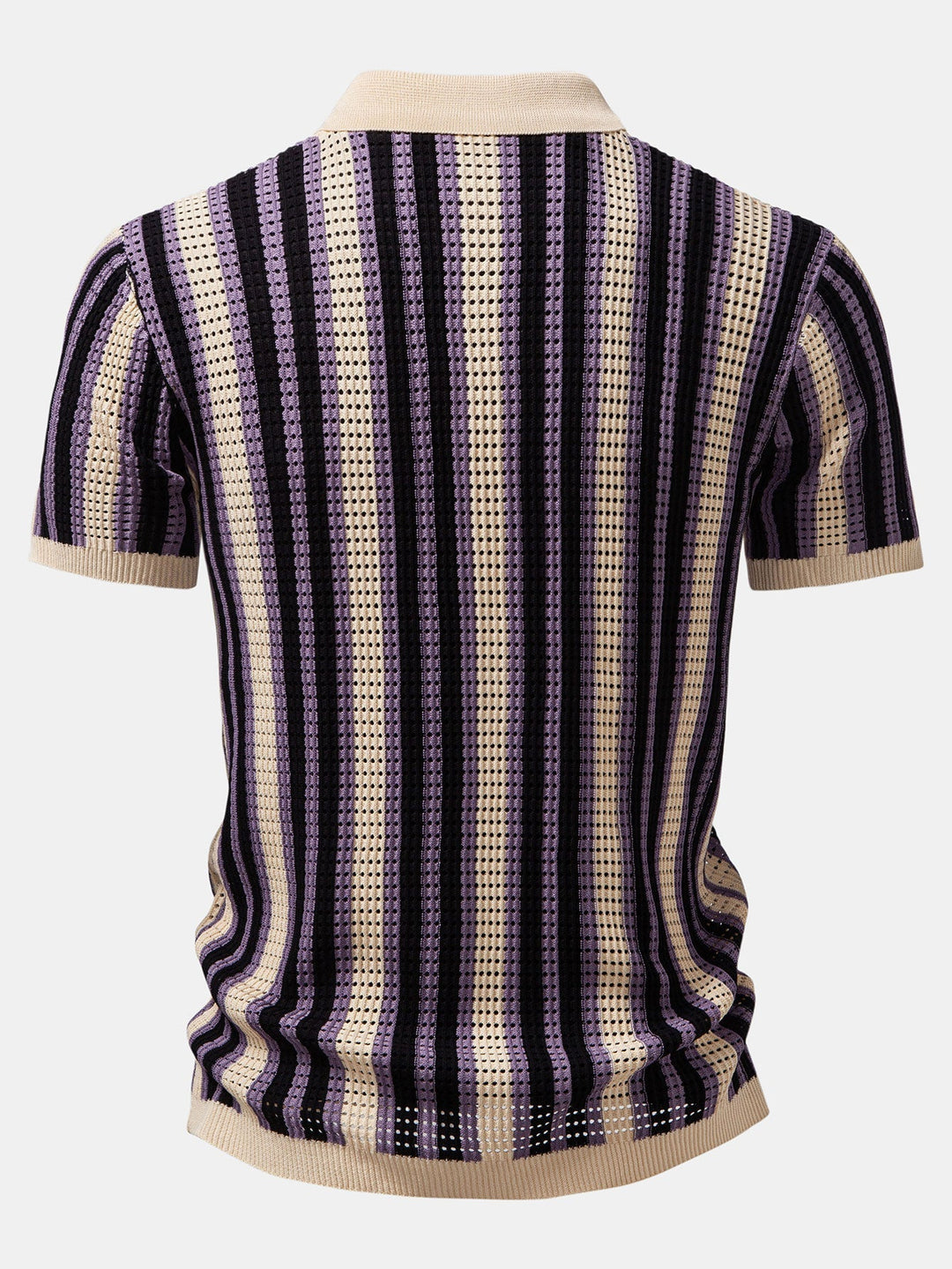 Dan | Striped Eyelet Crochet Shirt