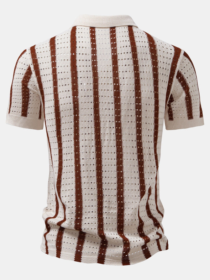 Tony | Striped Eyelet Knit Shirt