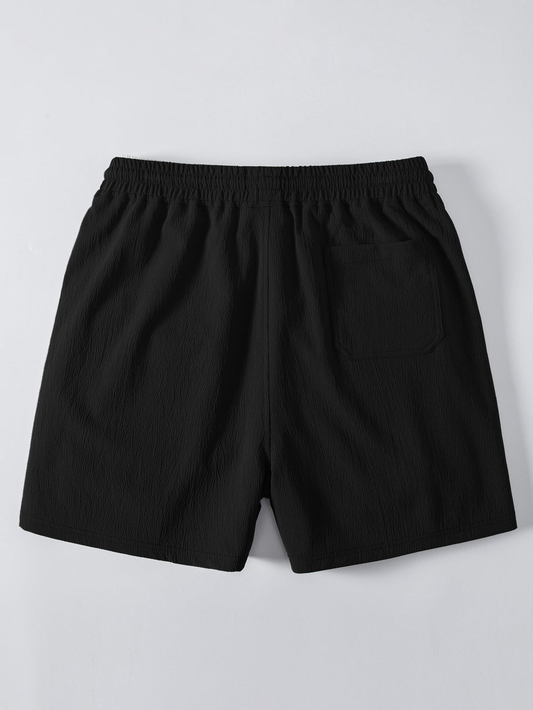 Dan | Stripe Open Knit Shirt & Crinkle Textured Drawstring 5" Shorts