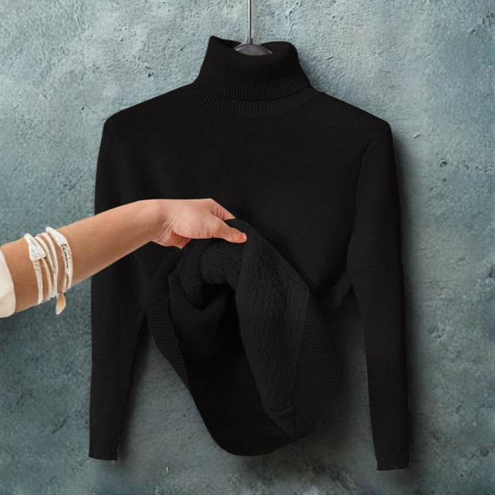 SCozy Plain Turtle Neck Long Sleeve Sweater