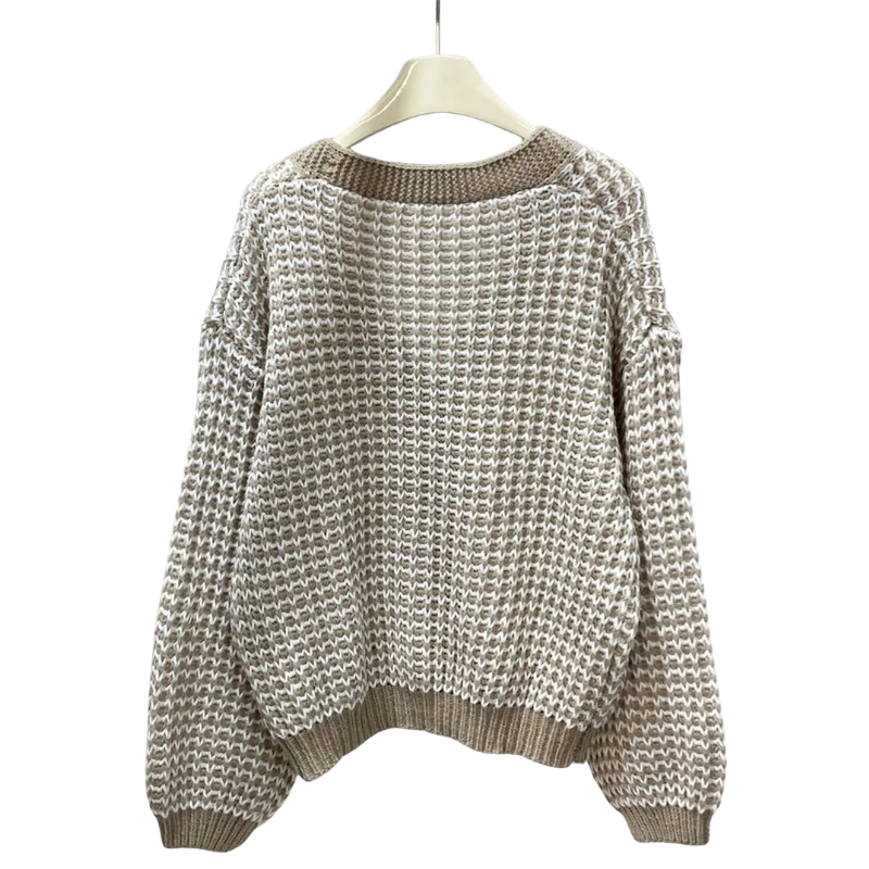 MADIE™ | Cozy Colorblock Button Cardigan Sweater