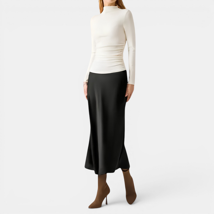MARLENA™ | Thermal Ruched Mockneck Top
