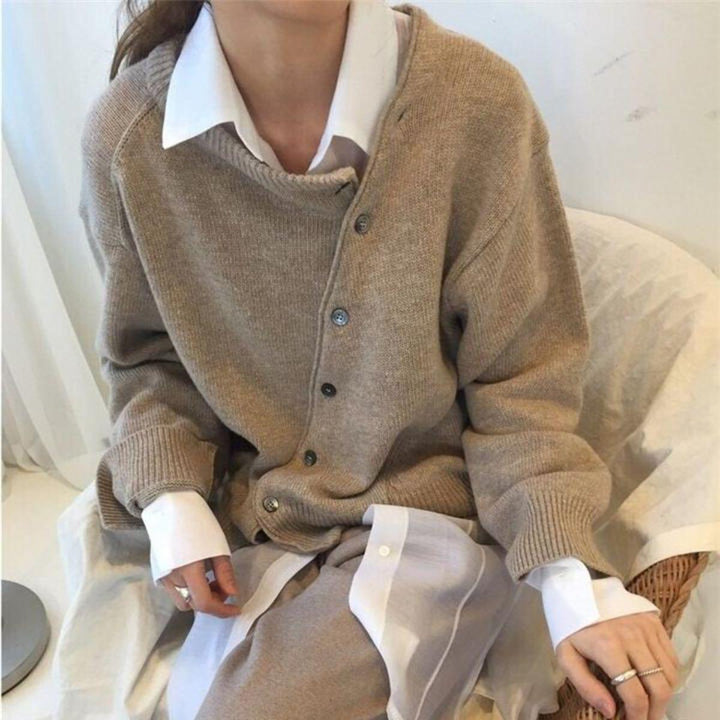 ALYCIA™ | Asymmetric Button Cardigan