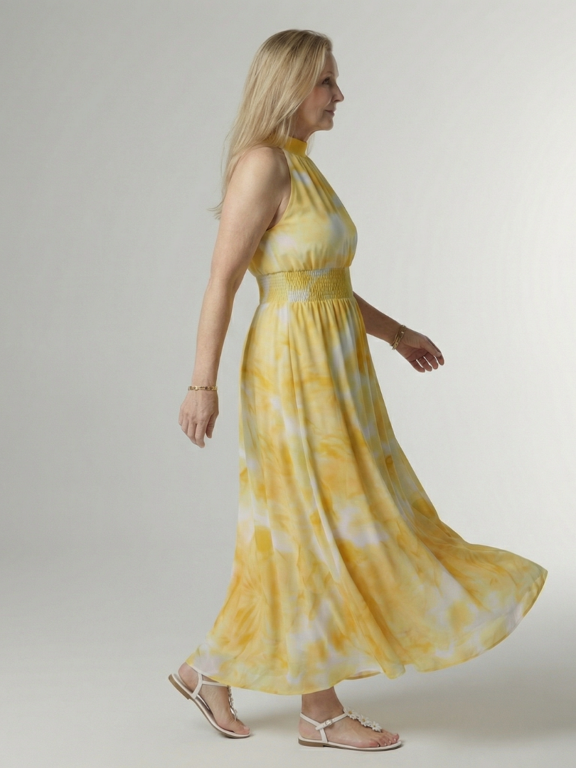 Sylin | Midi Dress with Gathered Halter Neck
