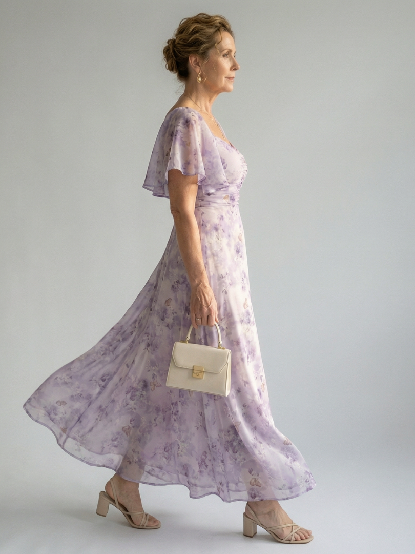 Vaelis | Midi Dress with Ruffled Sleeves