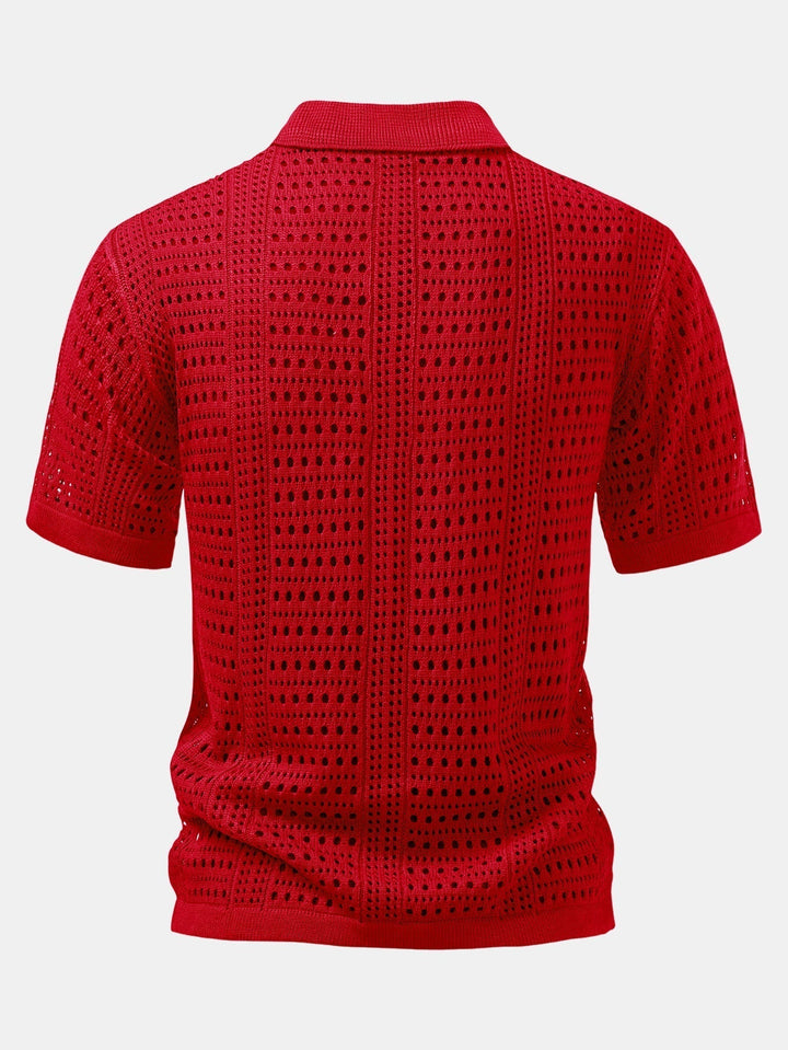 Usher | V-Neck Polo Shirt with Hook