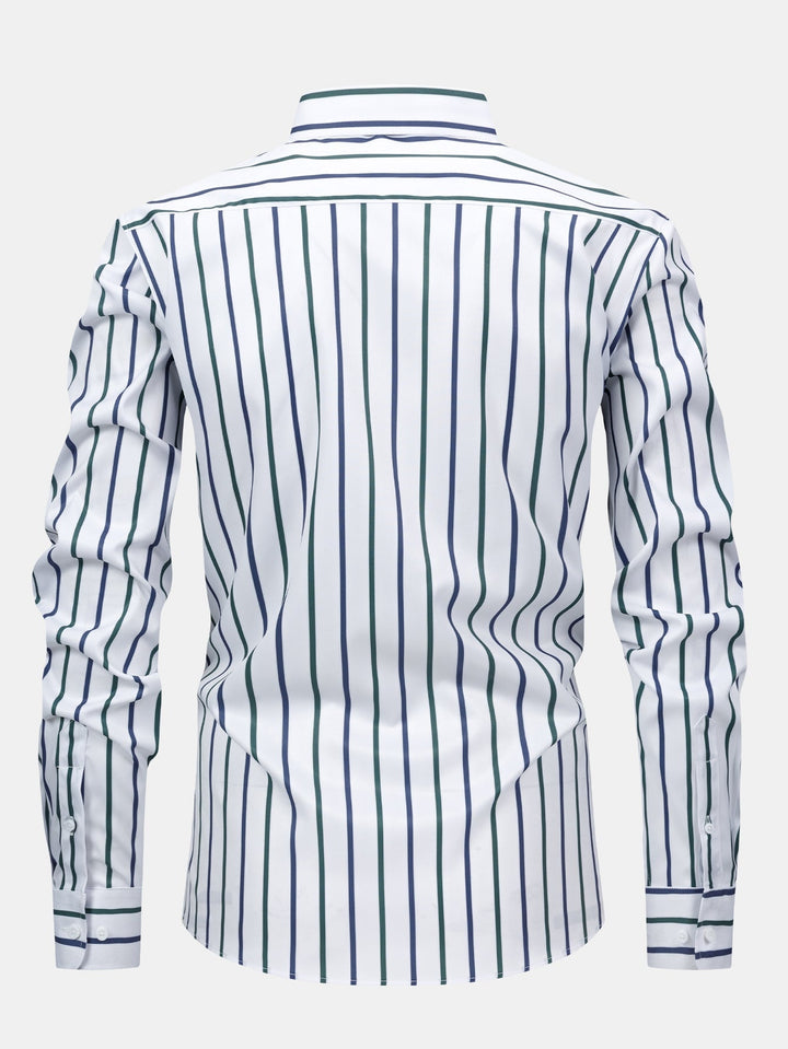 Eric | Long Sleeve Striped Button-Up Shirt
