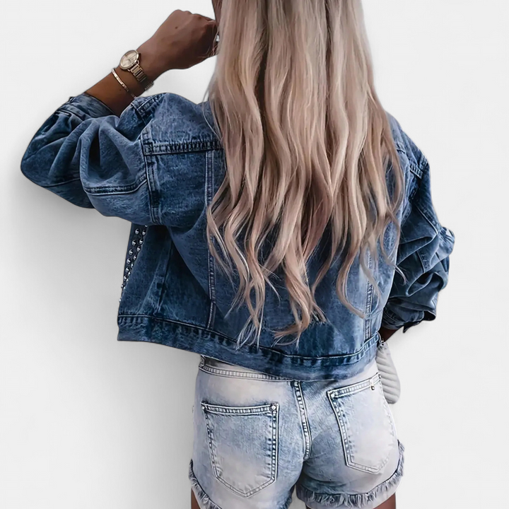DECKER™ – Studded Lapel Rivet Denim Jacket