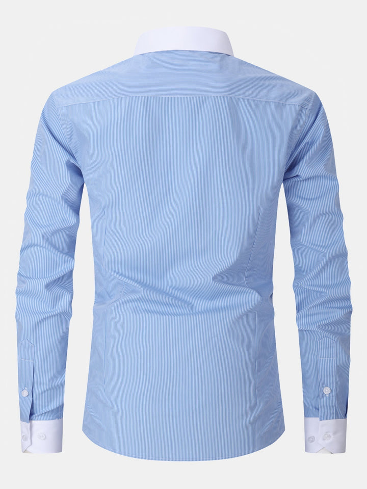 Sunny | Dress Shirt with Striped Contrast Collar